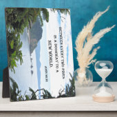 John Muir:「松と松の間に入り口がある」 フォトプラーク (側面)