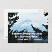 John Muir:「松と松の間に入り口がある」 ポストカード (正面/裏面)