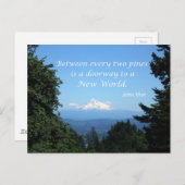 John Muir:「松と松の間に入り口がある」 ポストカード (正面/裏面)