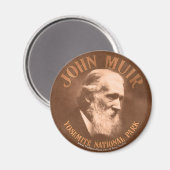 John Muir Magnet 1ラウンド マグネット (正面/裏面)