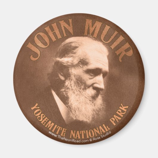 John Muir Magnet 1ラウンド マグネット (正面)