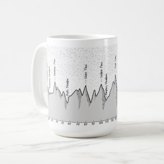 John Muir Trail (JMT)標高縦断コーヒーマグ コーヒーマグカップ (正面左)