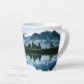 John Muir Wordsによる美しい山の景色 カフェラテマグ (右アングル)