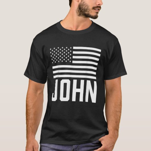 John Name Forenameパーソナライズされた誕生日Usa Tシャツ (正面)