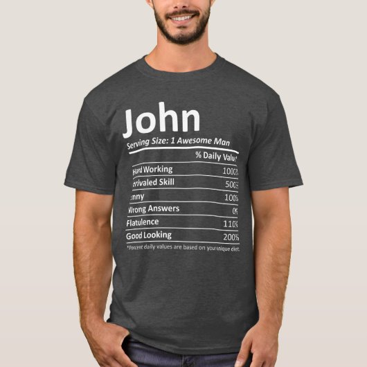 JOHN Nutrition ユーモア溢れる 誕生日 名前入り ギフト Tシャツ (正面)