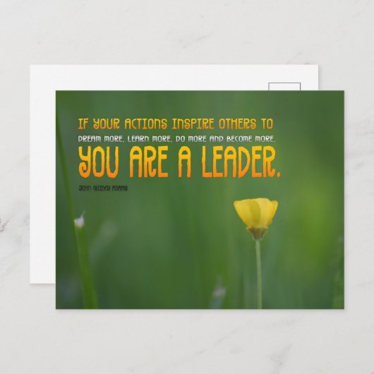 John Quincy Adams感動的引用文「リーダー」 ポストカード (正面/裏面)