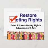 John R. Lewis選挙権整備法 ポストカード (正面/裏面)