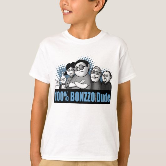 John Rivasによる「100% BONZZO Dude」デザイン Tシャツ (正面)