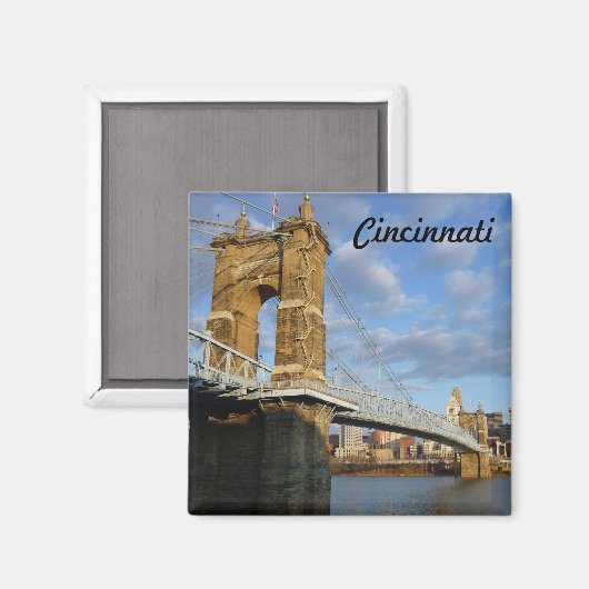 John Roebling Bridge Cincinnati Photo Magnet マグネット (正面/裏面)