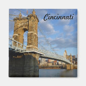 John Roebling Bridge Cincinnati Photo Magnet マグネット (正面)