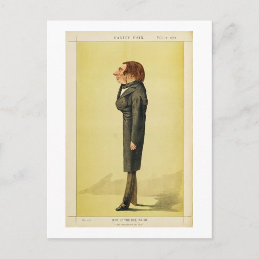 John Ruskin (1819-1900)、セシオニの戯画 ポストカード (正面)