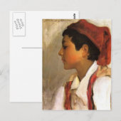 John Sargent – プロフィールでナポリの少年の頭 ポストカード (正面/裏面)