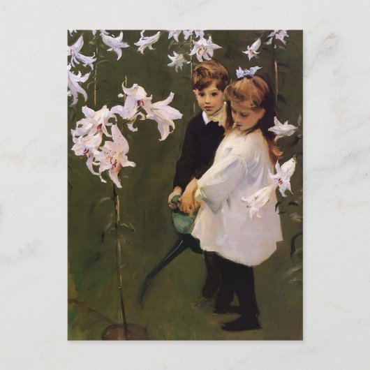 John Sargent - Garden勉強of the Vickers Children ポストカード (正面)