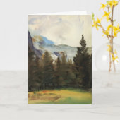 John Sargent: Purtud Fir Trees and Snow Mountain カード (黄色い花)