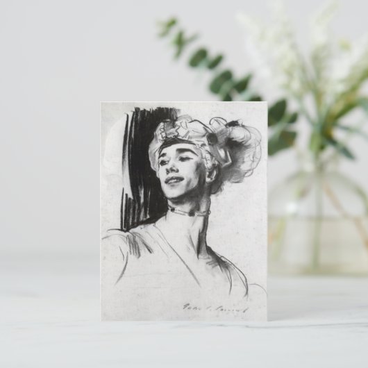 John Sargent: Vaslav Nijinsky in Le Pavillon ポストカード (スタンド正面)