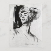 John Sargent: Vaslav Nijinsky in Le Pavillon ポストカード (正面)