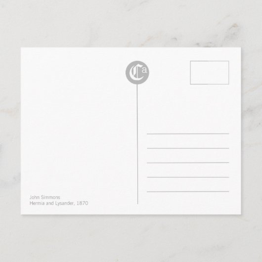 John Simmons HermiaとLysander Midsummer CC0749 ポストカード (裏面)