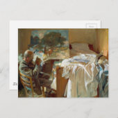 John Singer Sargentによる彼のスタジオでのアーティスト ポストカード (正面/裏面)