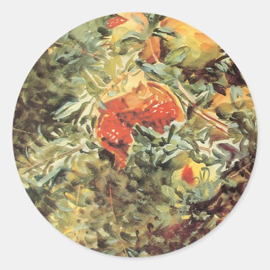 John Singer SargentによるPomegranates II ラウンドシール (正面)