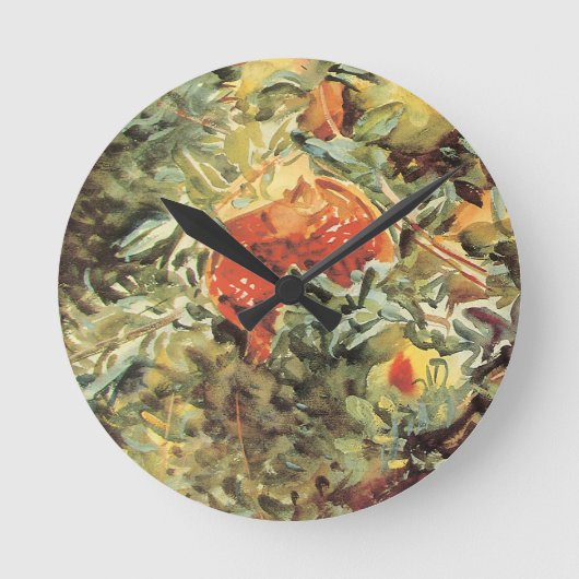 John Singer SargentによるPomegranates II ラウンド壁時計 (正面)