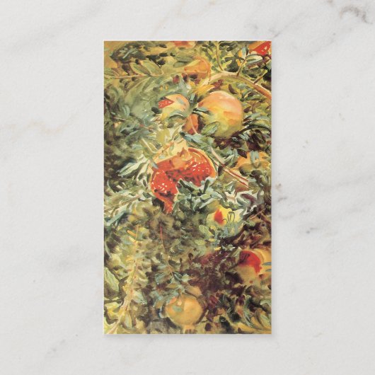 John Singer SargentによるPomegranates II 名刺 (裏面)
