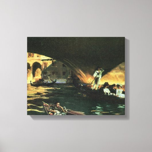 John Singer SargentによるRialto Bridge, Grand Canal キャンバスプリント (正面)