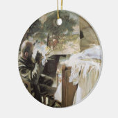 John Singer Sargent氏による彼のスタジオでのアーティスト セラミックオーナメント (左)