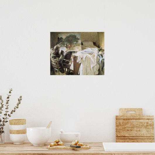 John Singer Sargent氏による彼のスタジオでのアーティスト ポスター (キッチン)