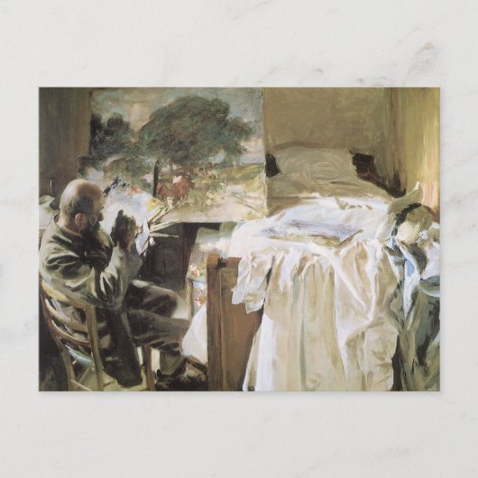 John Singer Sargent氏による彼のスタジオでのアーティスト ポストカード (正面)