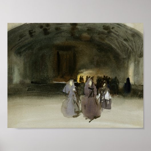 John Singer Sargent – 女性が近づく ポスター (正面)