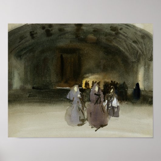 John Singer Sargent – 女性が近づく ポスター (正面)