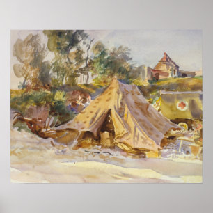 John Singer Sargent – 救急車でキャンプ ポスター