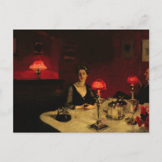 John Singer Sargent - A Dinner Table at Night ポストカード (正面)