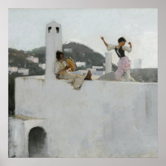 John Singer Sargent - Capri Girl On A Roof ポスター (正面)