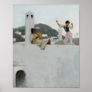 John Singer Sargent - Capri Girl On A Roof ポスター