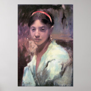 John Singer Sargent - Head of a Capri Girl ポスター
