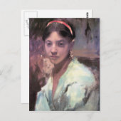 John Singer Sargent - Head of a Capri Girl ポストカード (正面/裏面)