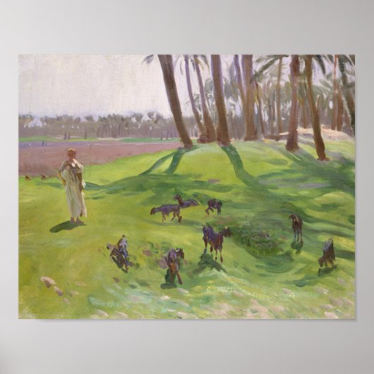 John Singer Sargent - Landscape with Goatherd ポスター (正面)