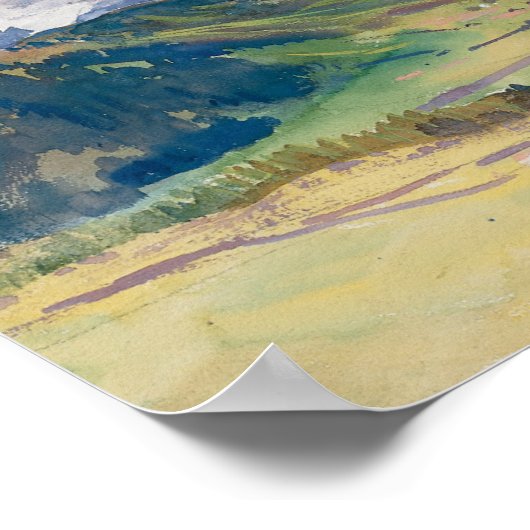 John Singer Sargent - Open Valley, Dolomites ポスター (角)