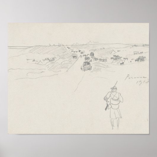 John Singer Sargent - Road at Peronne ポスター (正面)