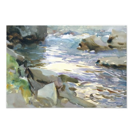 John Singer Sargent - Stream and Rocks フォトプリント (正面)