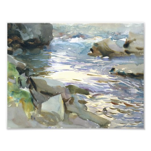 John Singer Sargent - Stream and Rocks フォトプリント (正面)