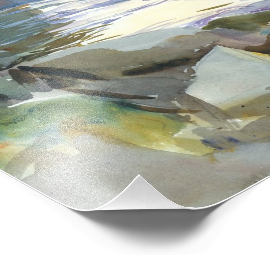 John Singer Sargent - Stream and Rocks フォトプリント (角)