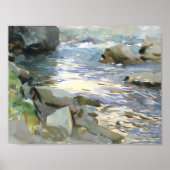 John Singer Sargent - Stream and Rocks ポスター (正面)