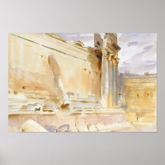John Singer Sargent - Temple of Bacchus, Baalbeck ポスター (正面)