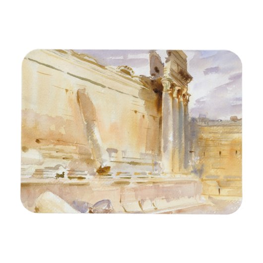 John Singer Sargent - Temple of Bacchus, Baalbeck マグネット (横)