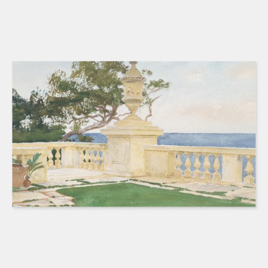 John Singer Sargent - Terrace, Vizcaya 長方形シール (正面)