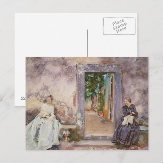 John Singer Sargent - The Garden Wall ポストカード (正面/裏面)