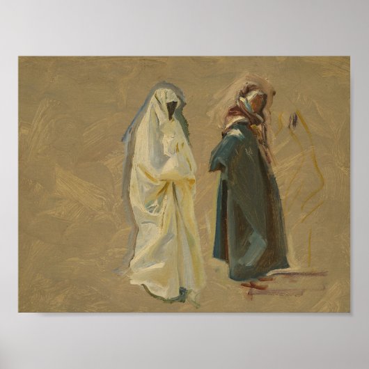 John Singer Sargent - Two Bedouinsの勉強 ポスター (正面)