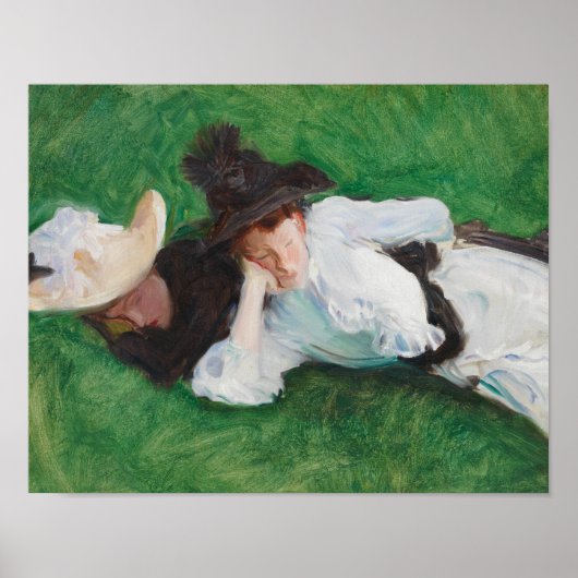 John Singer Sargent - Two Girls on a Lawn ポスター (正面)